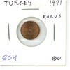 Image 1 : Turkey. 1971 1 Kurus. BU Red.