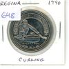 Image 1 : 1990 Regina Trade Dollar. 100th Anniversary of Curling in Regina. BU.