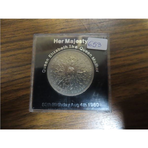 Great Britain. 1980 Crown celebrating the 80th Birthday of Queen Elizabeth, the Queen Mother. Housed