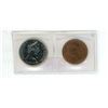 Image 2 : Lot of 2 1967 Canadian 1 Cent & 5 Cents coins. Both are One Year Types. BU.
