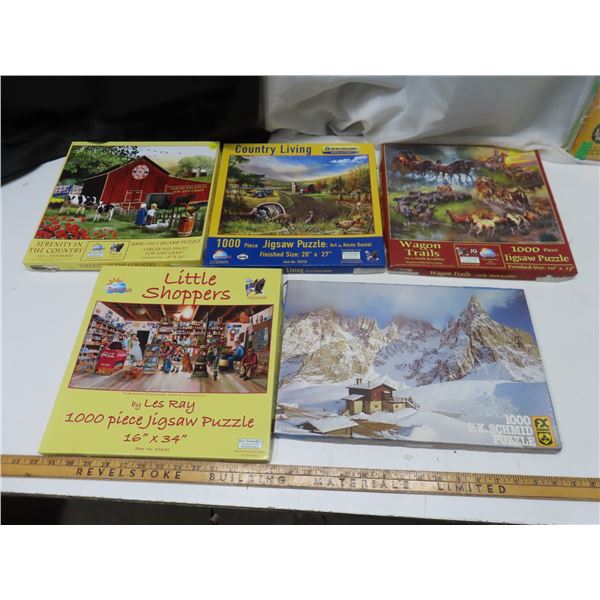 4 SunsOut & 1 E.X. Schmid Jigsaw Puzzles