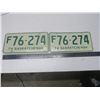Image 1 : pair of 1974 sask license plates