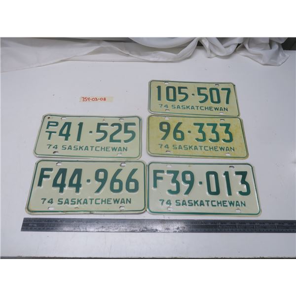 5 1974 sask license plates