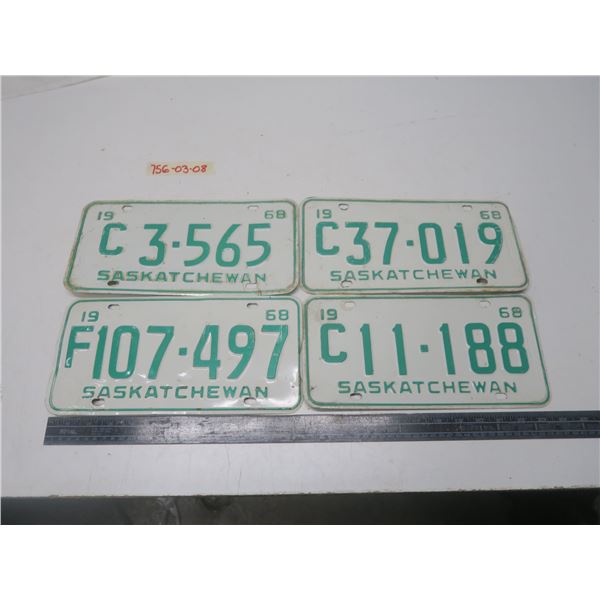 4 1968 sask license plates