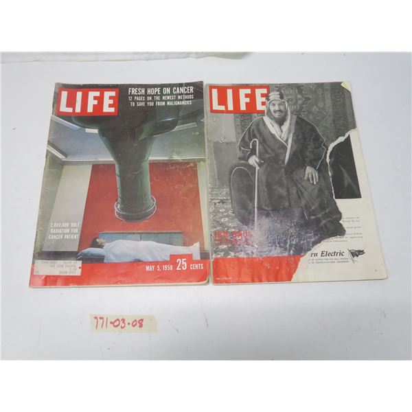 2 life magazines 1943, 1958