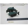 Image 6 : blue mountain pottery surfing dolphin trio 6" tall