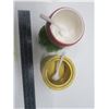 Image 4 : 2 ceramic sugar containers with spoons 4" tall