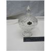 Image 2 : vintage crystal glass candy with with lid 8"x6"