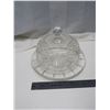 Image 1 : etched crystal covered cake stand 11"x8"