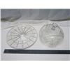 Image 3 : etched crystal covered cake stand 11"x8"