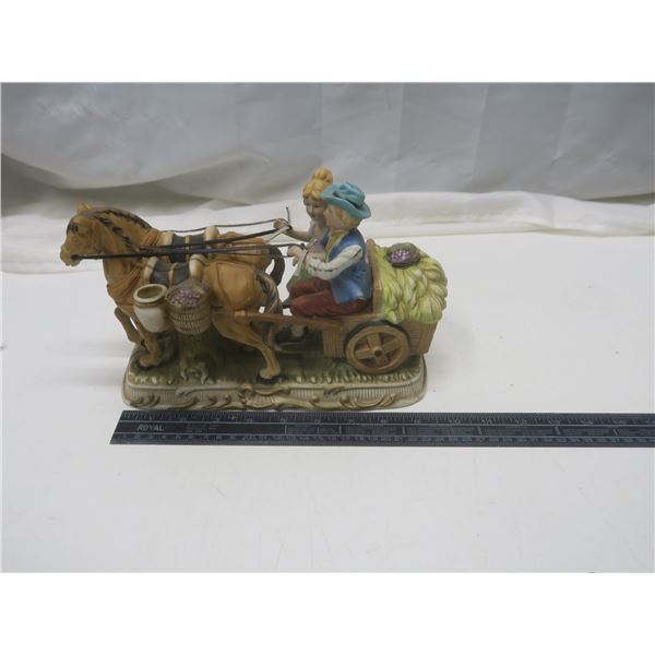 carriage with 2 horses 10"x7" tall