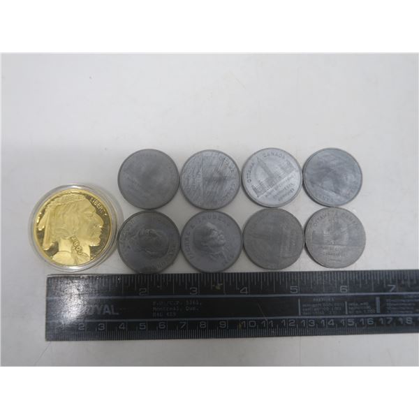 1 2010 liberty coin novelty-copy with 8 prime ministers of Canada medallions