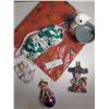 Image 1 : Miscellaneous items including: Peach Scarf, Cat Tealight Holder, Sleep Mask, Carousel, Angel, and Fa