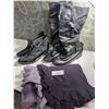 Image 1 : Two Pairs Size 9 Boots (Hardly Worn) and 74" Mauve Shawl