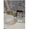 Image 2 : Miscellaneous Kitchen Items Bundt Pan (for microwave use), Flour Sifter, Jelly Mold and, Butter Dish