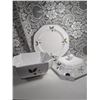 Image 2 : Vintage Tureen Covered Vegetable Dish - Irregular Octagon with Regular Octagon Platter (Hand Painted