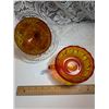 Image 2 : Vintage Amberina Orange/Red Glass Nappy and, Covered Butter / Cheese / Sandwich Dish