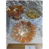 Image 1 : Vintage Carnival Glass Hat and Dish Marigold Ruffled Edge with Embossed Floral Design