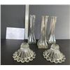 Image 1 : Misc glass - 2 candle holders - 3 glass vases