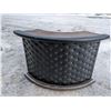 Image 1 : curved quarter moon bar counter - 35" high, 55" across corner to corner