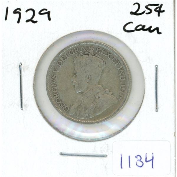 1929 Canadian Twenty-Five Cent