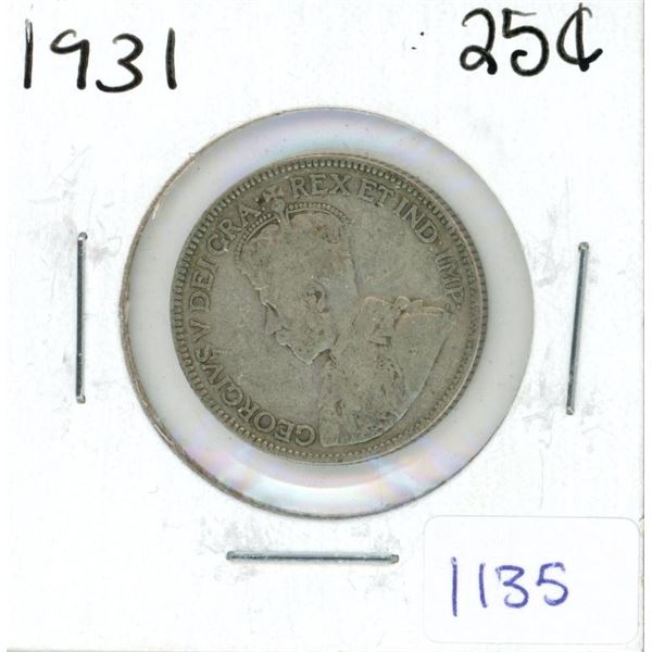 1931 Canadian Twenty-Five Cent