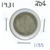 Image 1 : 1931 Canadian Twenty-Five Cent