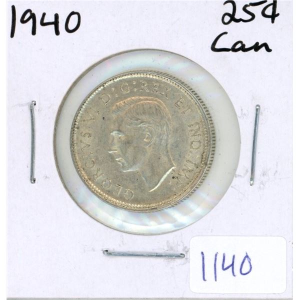 1940 Canadian Twenty-Five Cent