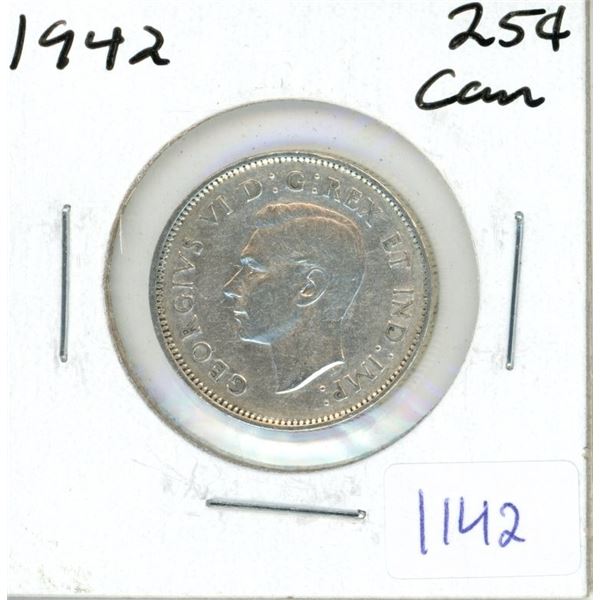 1942 Canadian Twenty-Five Cent