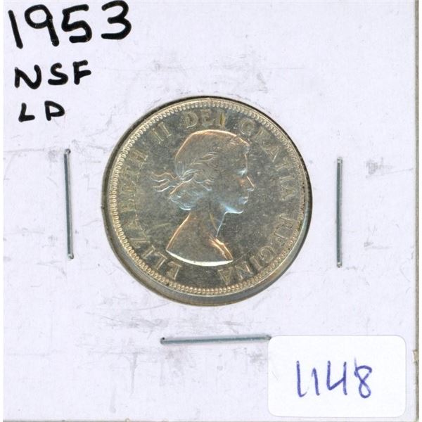 1953 Canadian Twenty-Five Cent - NSF LD