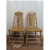 Image 1 : Two antique wooden chairs. (Height 34 Inch)