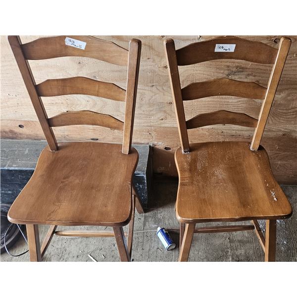 2 wooden chairs