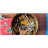 Image 2 : cookie tin of tools and assorted items