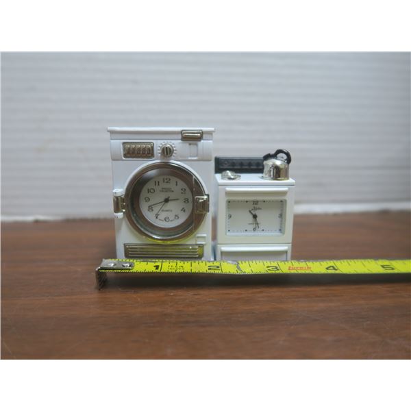 washing machine and stove miniature clocks