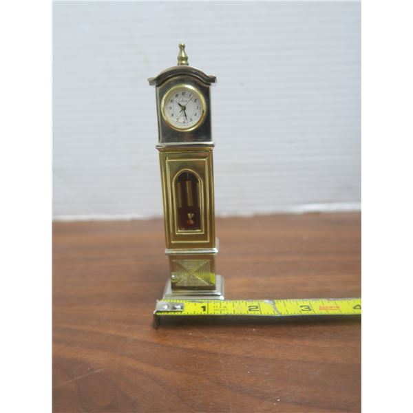 1988 miniature brass grandfather clock by circa