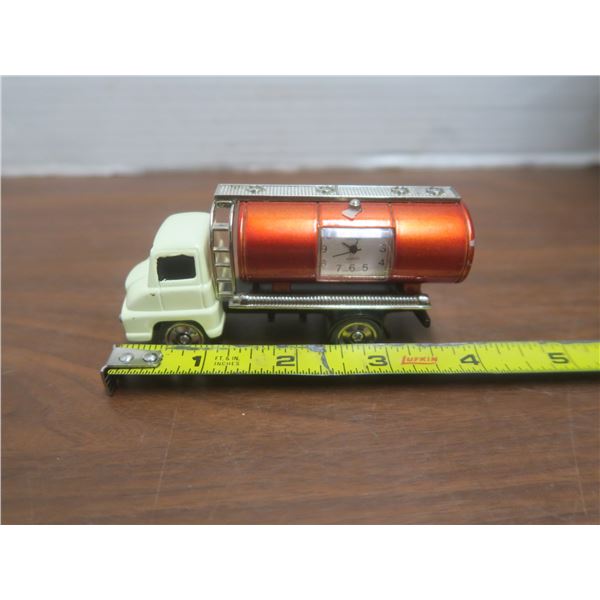 fuel truck red desk clock