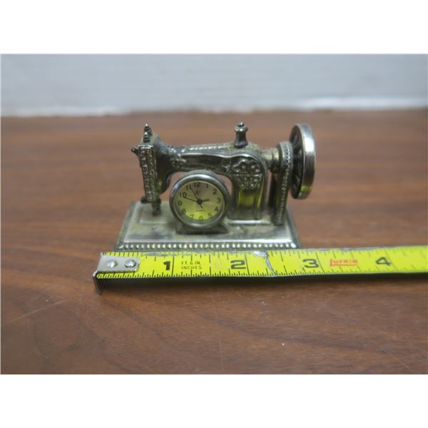 miniature vintage timex sewing machine clock