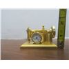 Image 3 : gold miniature singer sewing machine clock