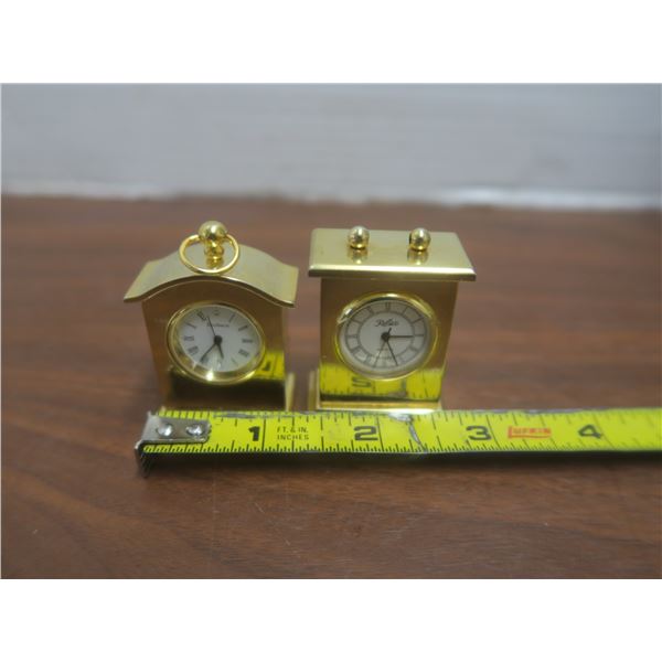 two miniature clocks