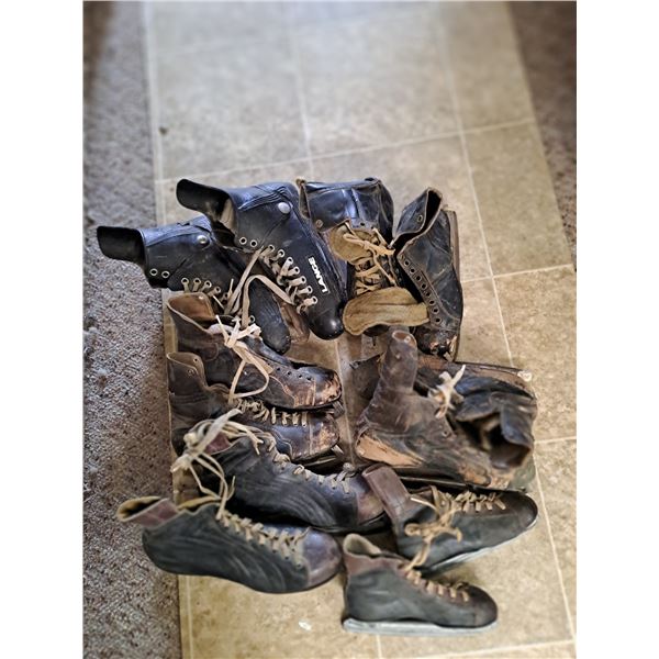 Six Pairs Boy’s and Men’s Vintage Skates. Assorted makes and sizes