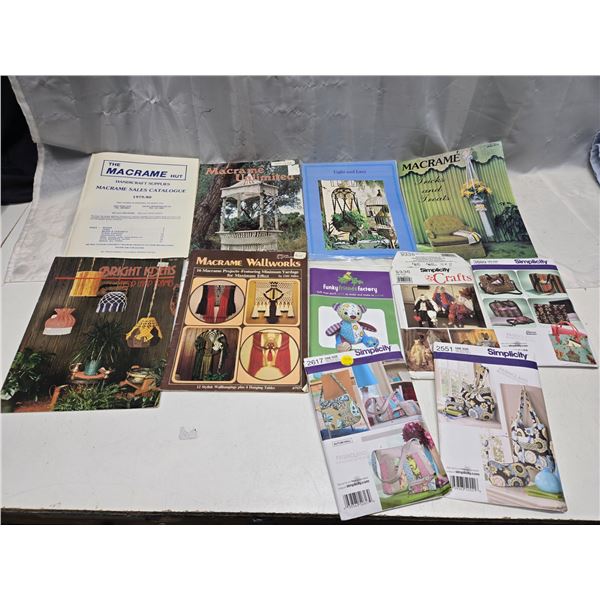 MACRAME BOOKS/SEWING PATTERNS.