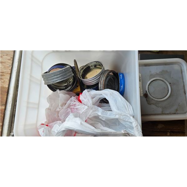 canning supplies w/ glass tops
