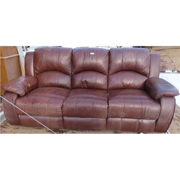 3 person leather couch with 2 loungers 37 1/2"x7'2"x35"