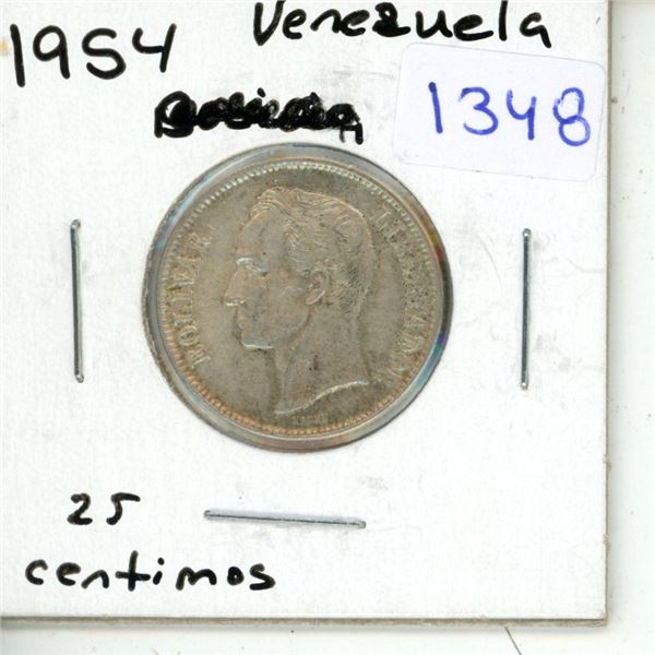 1954 25 Centimes - Venezuela