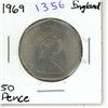 Image 1 : 1969 50 Pence - England