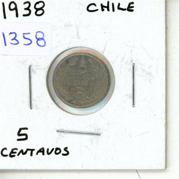 1938 5 Centavos - Chile