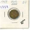 Image 1 : 1949 5 Cents - Hong Kong
