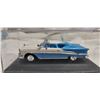 Image 1 : Blue 1955 Oldsmobile Super 88 diecast model in case