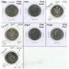 Image 1 : 1980, 1981, 1983, 1984, 1985, 1988, 2002 Canadian 50 Cents Coins.