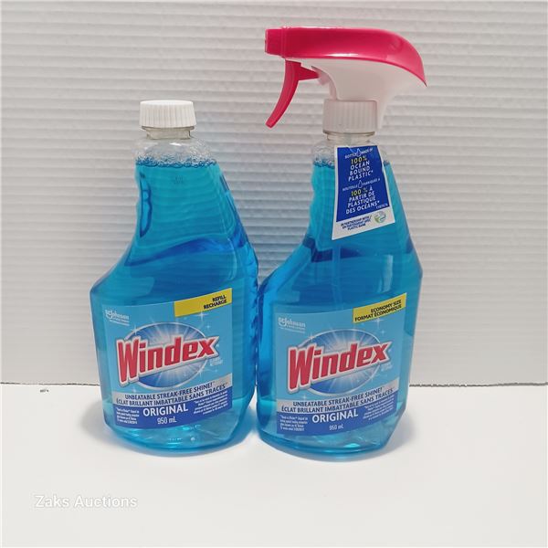 Windex Glass Cleaner 950ml & Refill Bottle 950ml